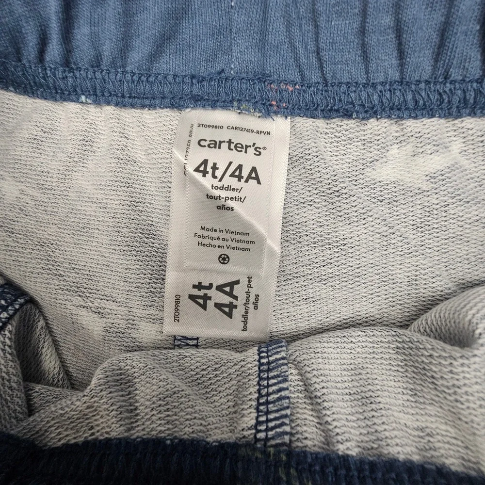 Carter's Boys‎ 2pc Outfit Shark Tank Top Shorts Set Gray Blue 4T